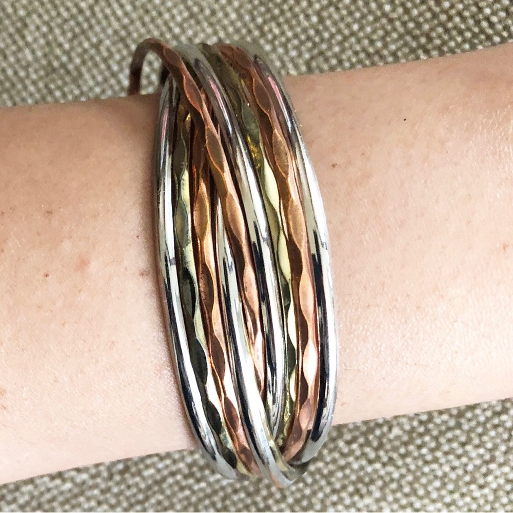 Tri-Tone Bangle Cuff - Picture 6 of 7